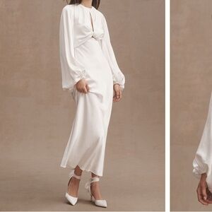 Significant Other Demi Long Sleeve Open-Back Midi Dress